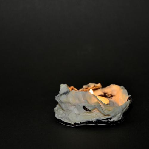 (D006) Świecznik z porcelany papierowej (2)